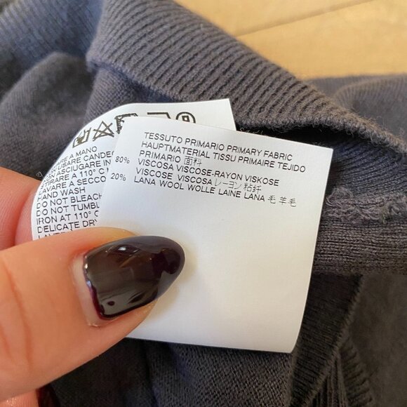 MM6 Maison Margiela Knit Long Sleeve Dress Gray Sz Small Ruffles Wool Blend - Picture 8 of 8